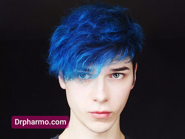 رنگ مو پسرانه آبی